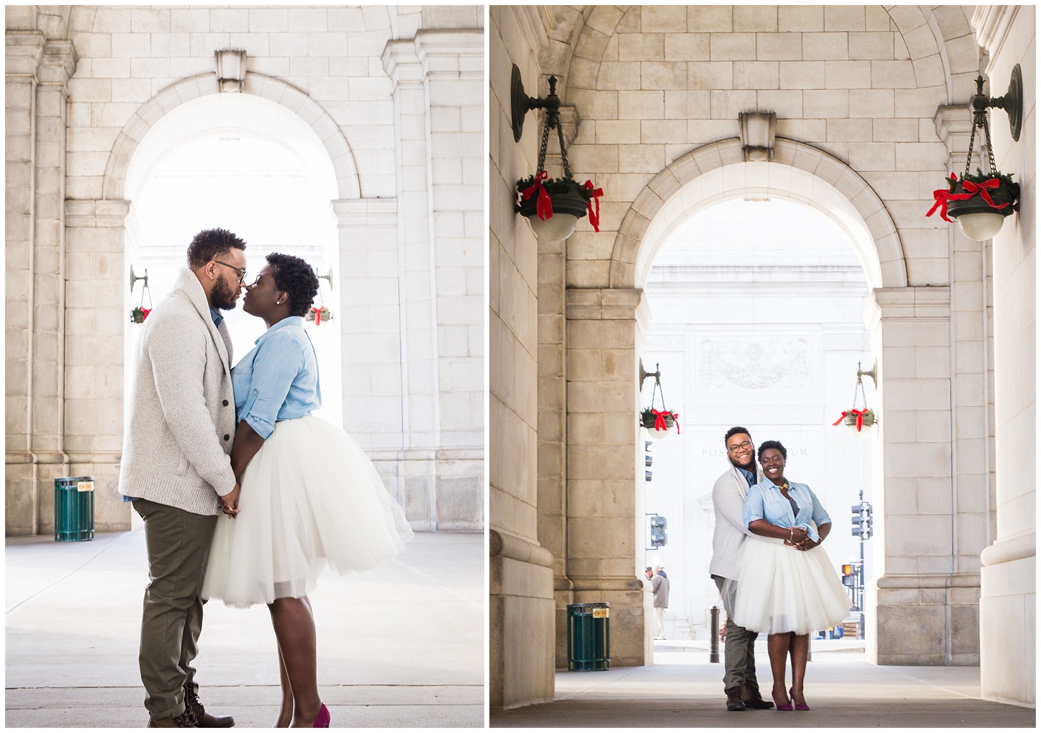 Union Station, engagement session, engaged couple, African American engaged couple