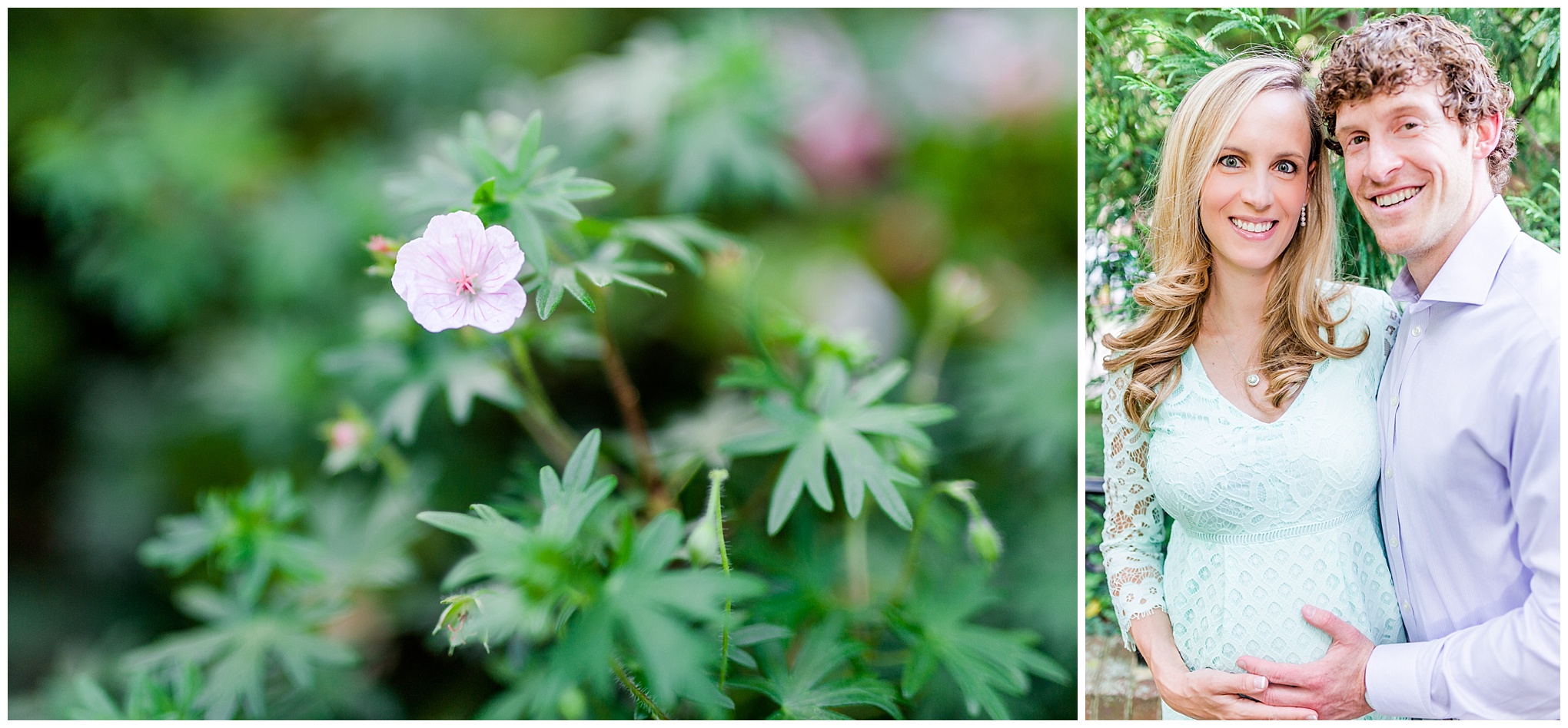Georgetown maternity photos, married couple, pregnant woman, garden, baby bump
