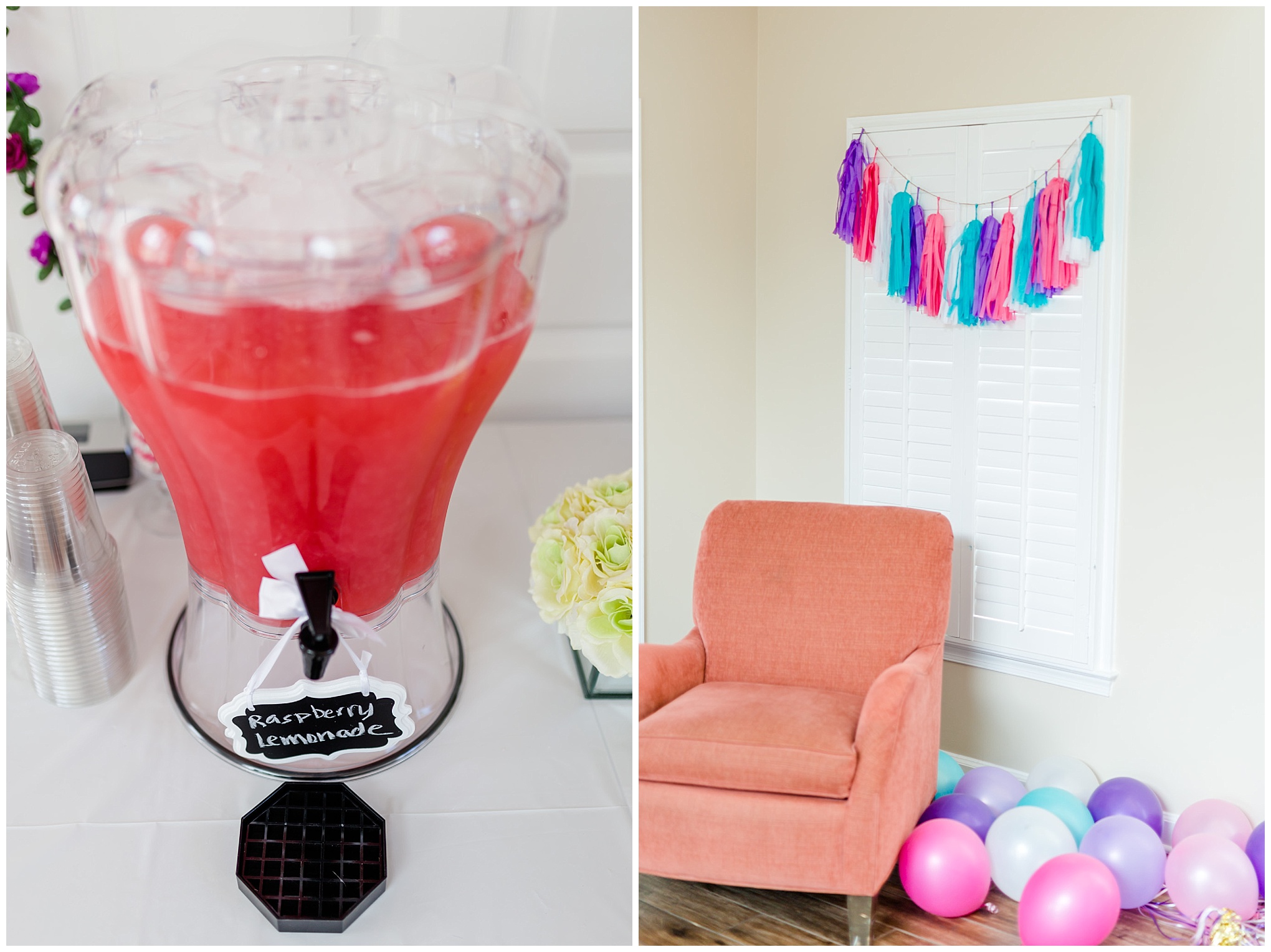 first birthday photos, party decor, fruit punch, ballloons