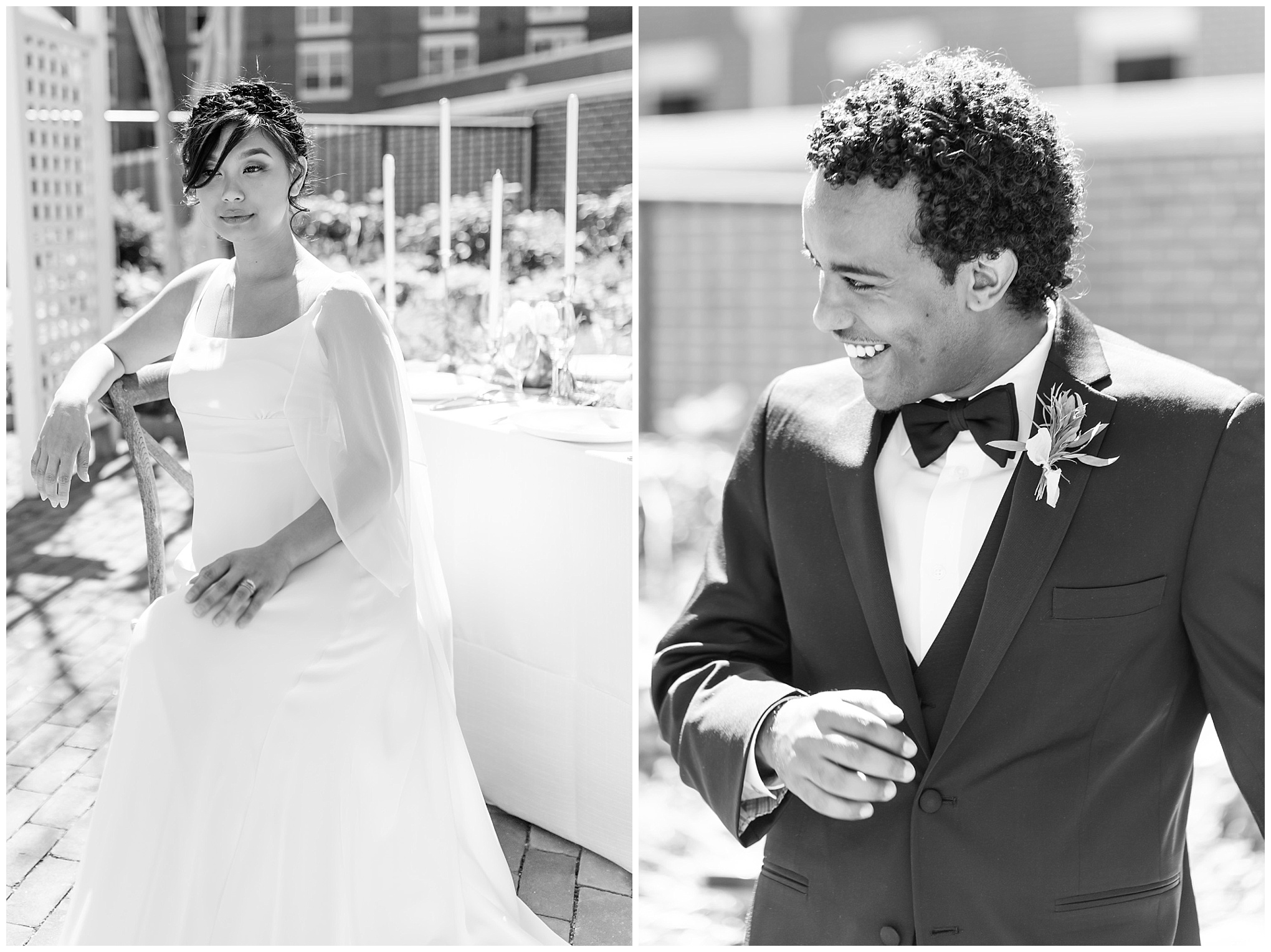 modern minimalist wedding inspiration, hair braids, up do, elegant bride, modern wedding, minimalist wedding, tuxedo, groom, classic groom
