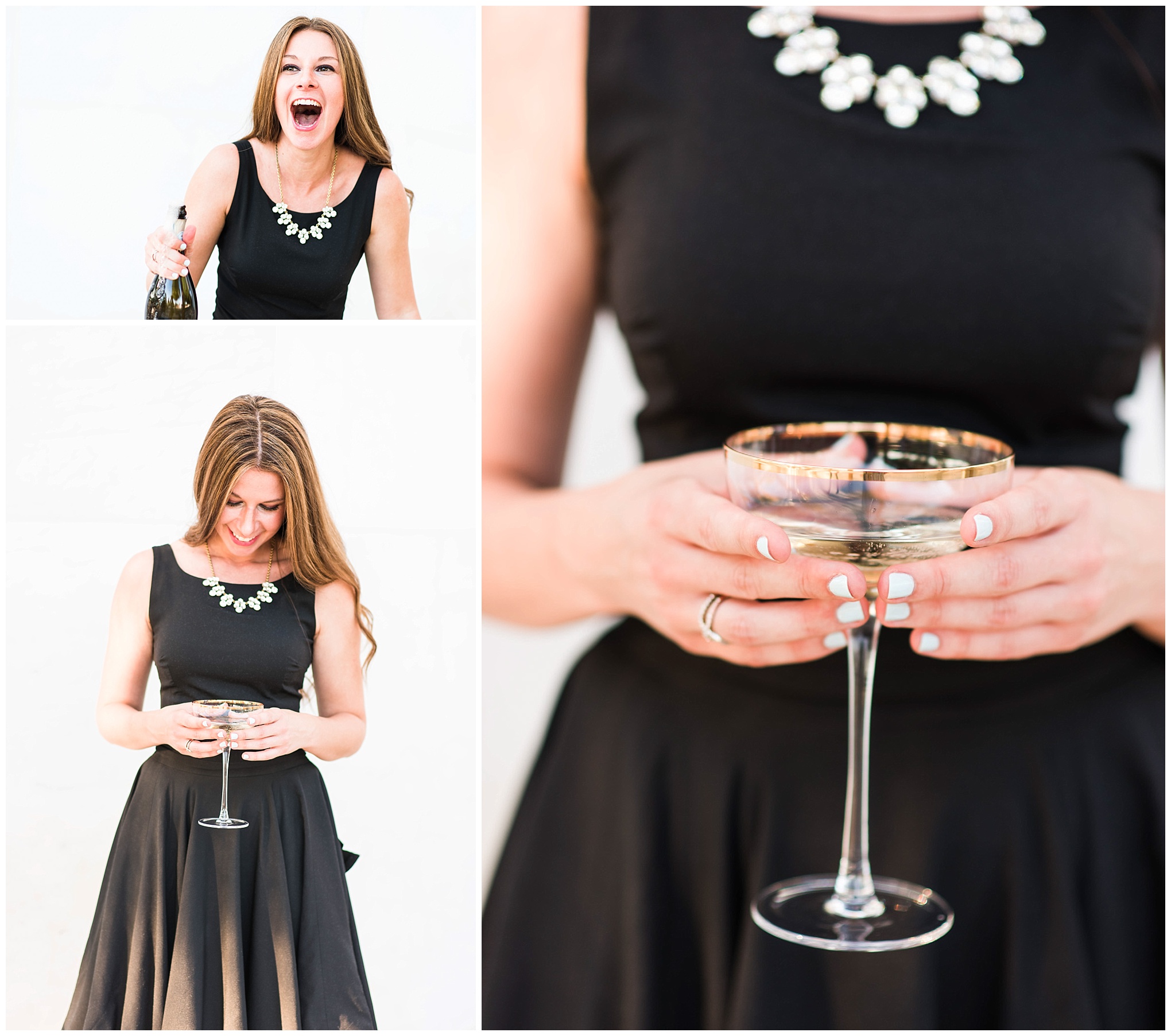photography website launch, website launch, D.C. photographer, D.C. wedding photographer, D.C., headshots, branding session, J. Crew, The Kennedy Center, black dress, Rent The Runway, La Marca prosecco, prosecco, champagne saucer, J.Crew, statement necklace