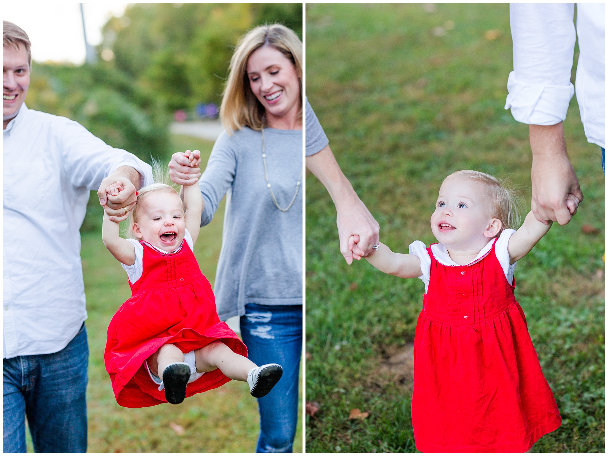 October family photos, family photos, family of three, toddler, baby girl, Arlington, northern Virginia, swinging picture