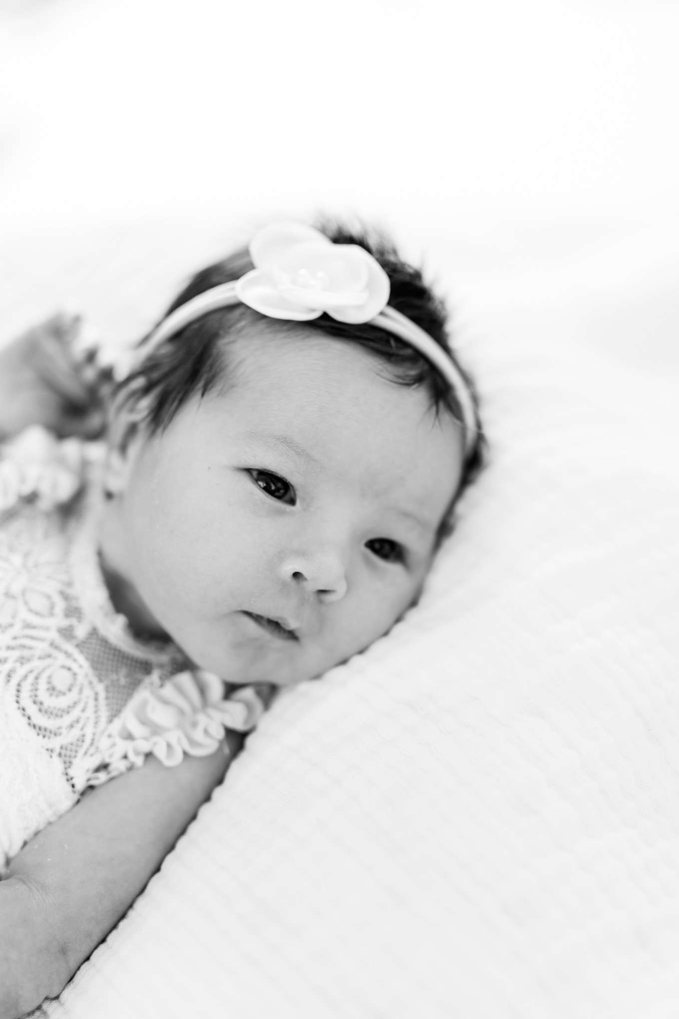 Scottish Christmas Walk, black and white, newborn, newborn photography, headband, baby girl
