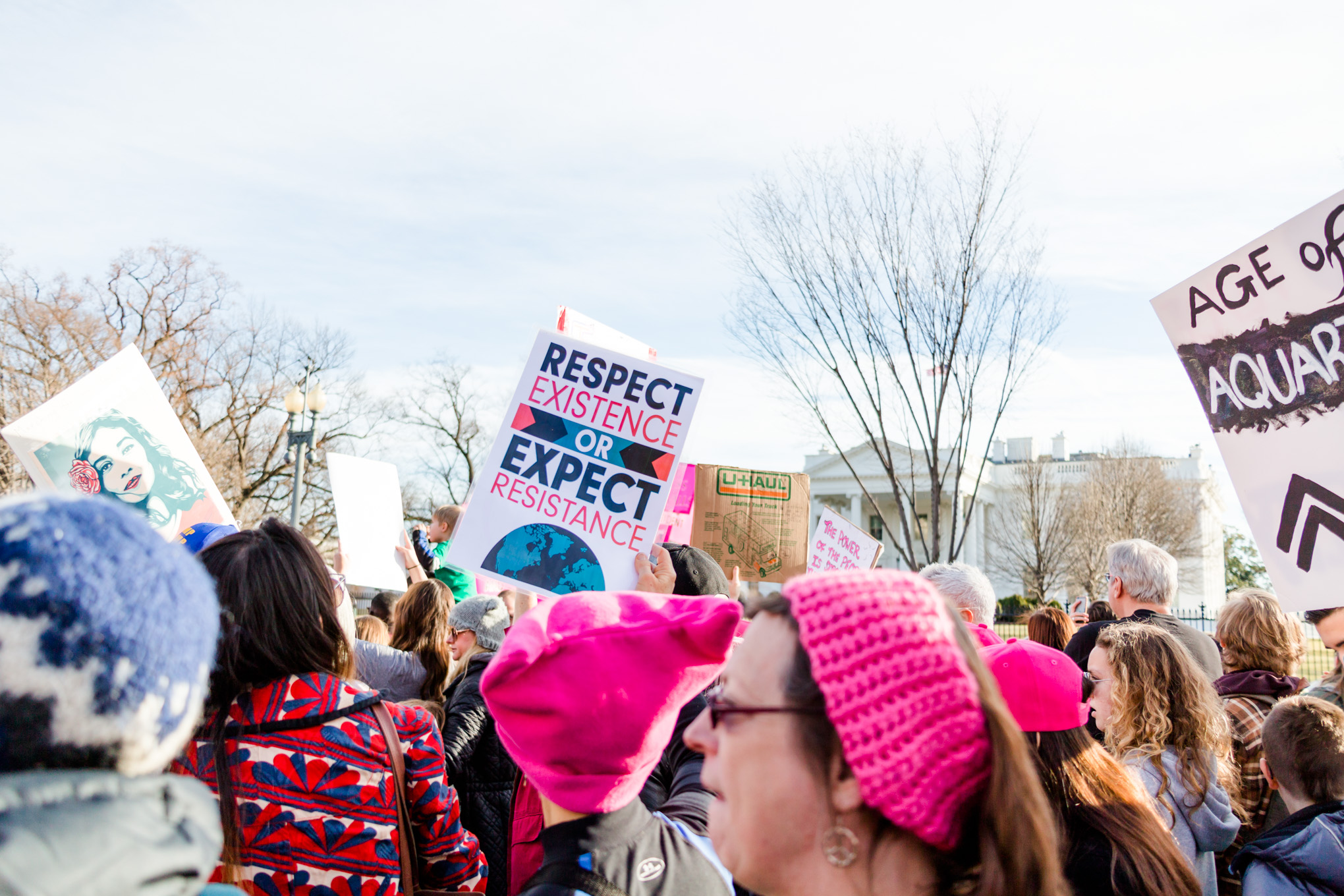 DC Women's March, Women's March, Washington, DC, photo journalism, January 2018, White House, protest, protest sings