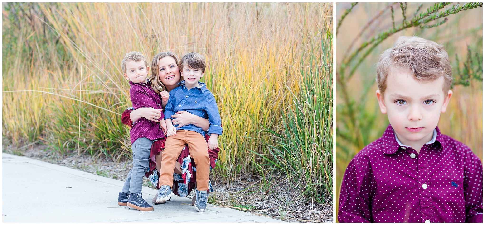 autumn Arlington family photos, family photos, family of four, Arlington, Arlington photographer, photo shoot style guide, style guide, chambray shirt, twins, fraternal twins, twin boys, mother sons