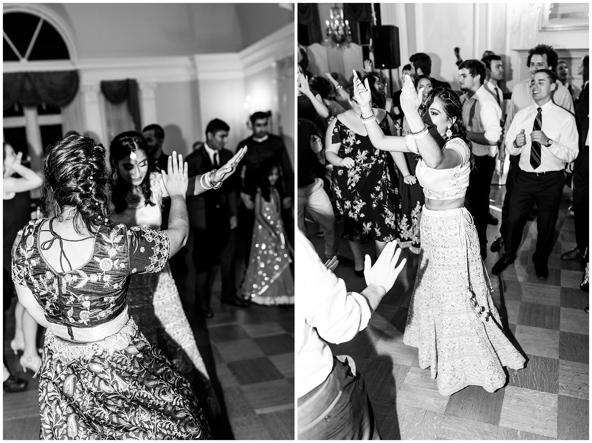 Congressional Club engagement party, engagement party, The Congressional Club, D.C., Congressional Club engagement party, Congressional Club event, event photographer, engagement party ideas, classic engagement party, Hindu engagement party, Hindu engagement ceremony, engaged couple, D.C. engagement party, Indian couple, event details, ring exchange ceremony, black and white photo, Indian dance party