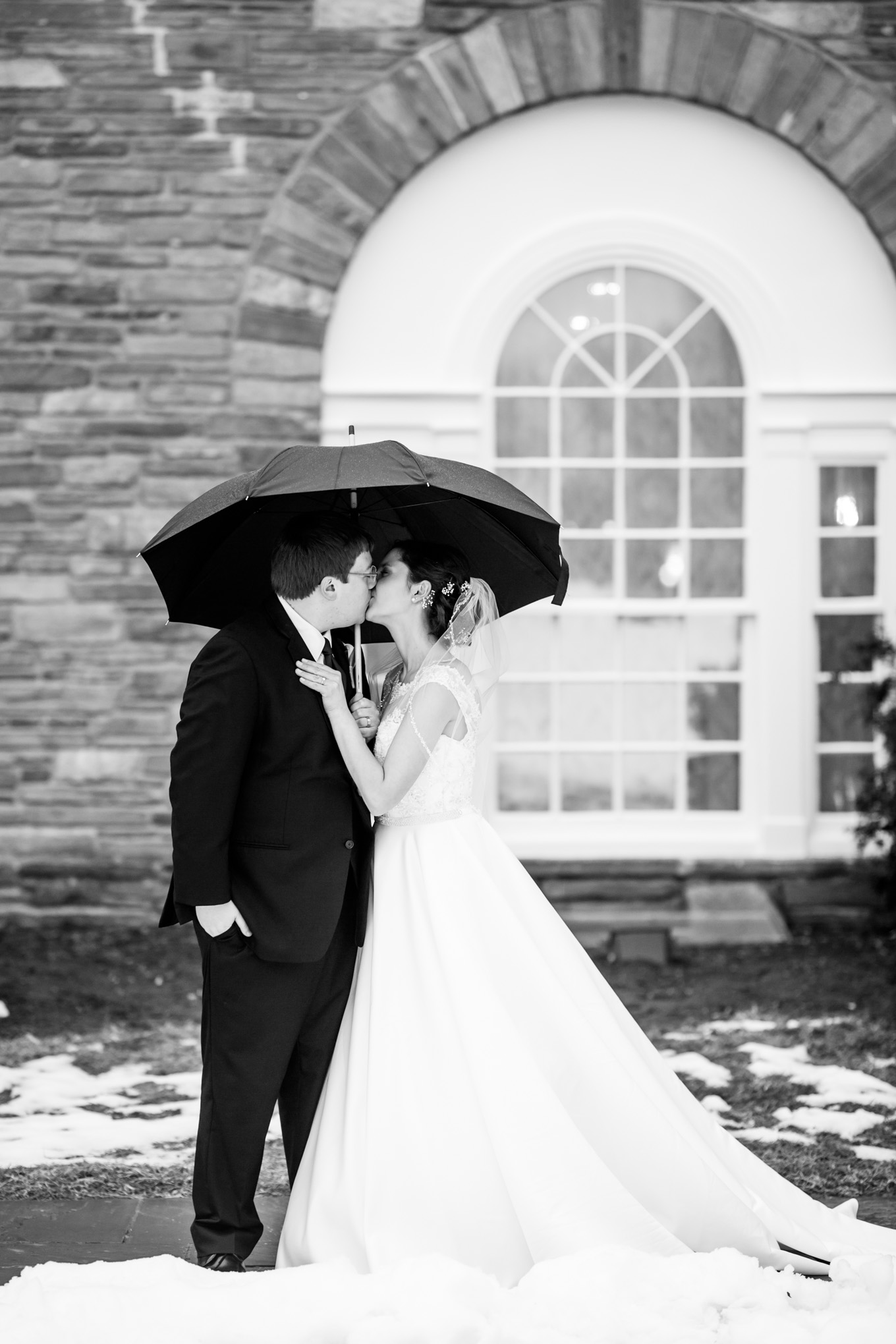 classic winter wedding in Maryland, winter wedding, classic winter wedding, classic wedding, elegant couple, purple aesthetic, church wedding, Maryland wedding, Rachel E.H. Photography, Maryland wedding photographer, natural light portraits, couple goals, relationship goals, classic wedding dress, winter white wedding, DC wedding photographer, black and white wedding portraits, rainy wedding portraits, Glenview Mansion