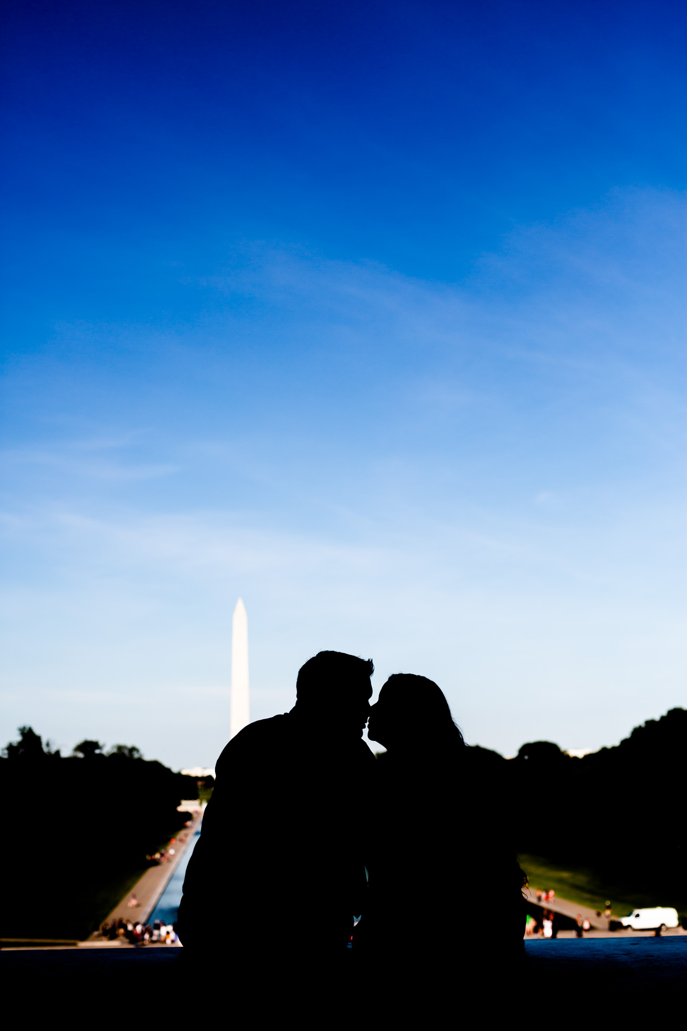 National Mall anniversary photos, National Mall portraits, National Mall photos, National Mall DC, DC portraits, anniversary portraits, anniversary photos, couple portraits, DC anniversary, Rachel E.H. Photography, married couple, wedding anniversary, Lincoln Memorial portraits, silhouette