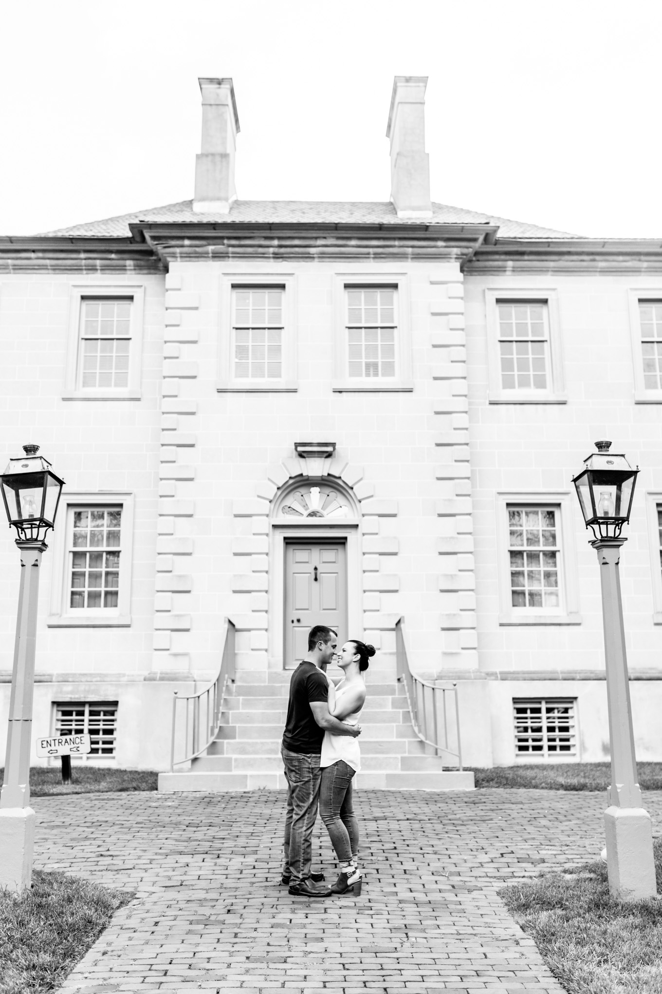 Carlyle House engagement photos, Carlyle House, Alexandria engagement photos, Old Town Alexandria engagement photos, Old Town Alexandria, Alexandria engagement photos, Alexandria Virginia, classic engagement photos, historic homes engagement photos, casual engagement photos, Rachel E.H. Photography, black and white engagement photos, epic portrait