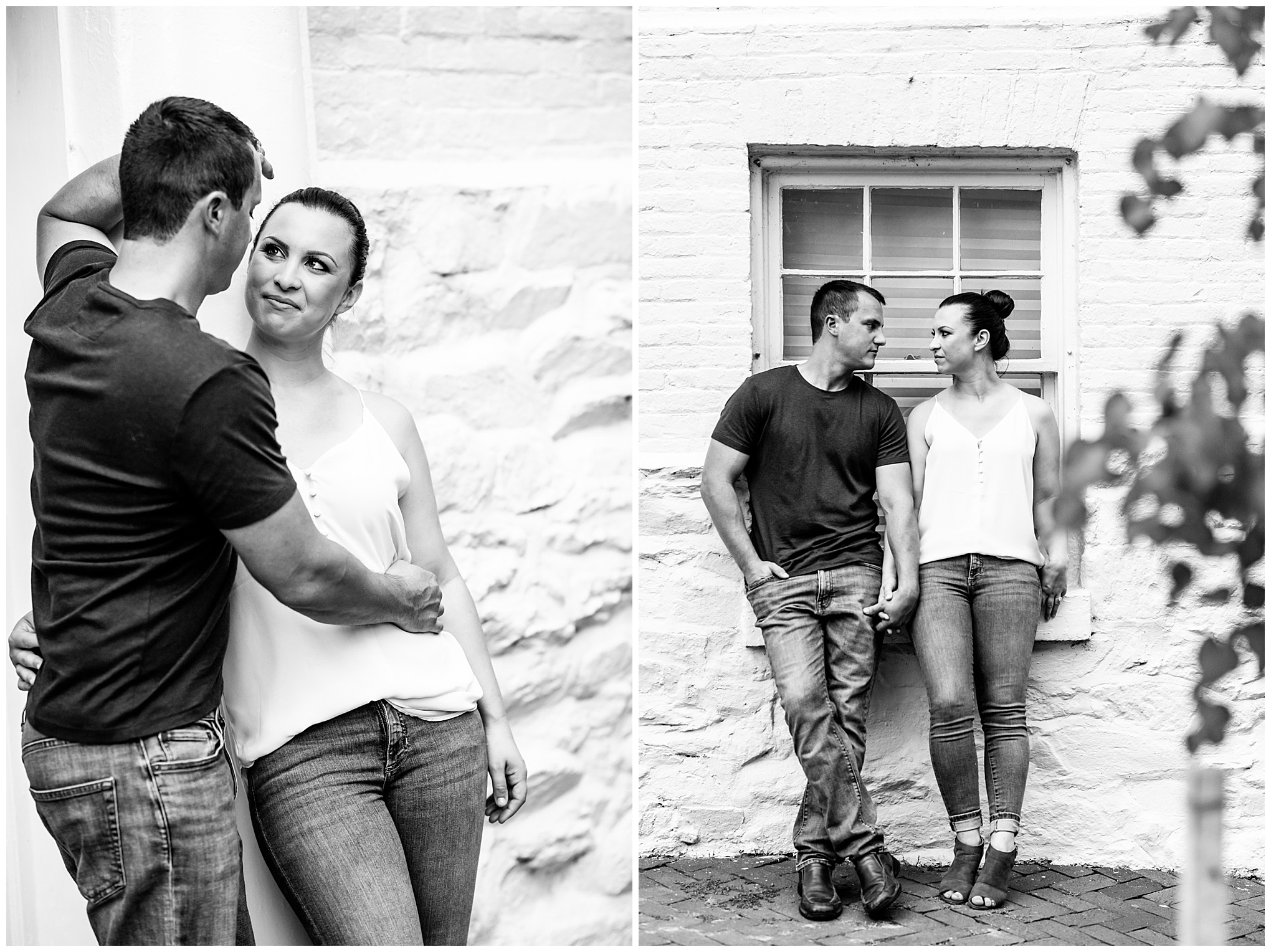 Carlyle House engagement photos, Carlyle House, Alexandria engagement photos, Old Town Alexandria engagement photos, Old Town Alexandria, Alexandria engagement photos, Alexandria Virginia, classic engagement photos, historic homes engagement photos, casual engagement photos, Rachel E.H. Photography, black and white engagement photos, romantic portraits, sexy engagement photos, black and white engagement photos