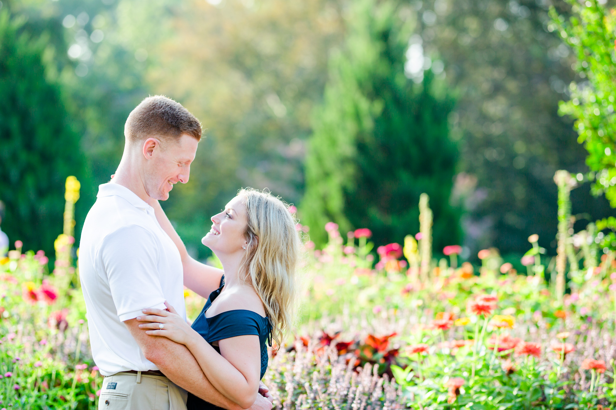 National Cathedral engagement photos, National Cathedral, D.C. engagement photos, classic engagement portraits, Washington National Cathedral, natural light engagement photos, D.C. engagement photographer, Rachel E.H. Photography, sunrise engagement photos, couple standing in garden