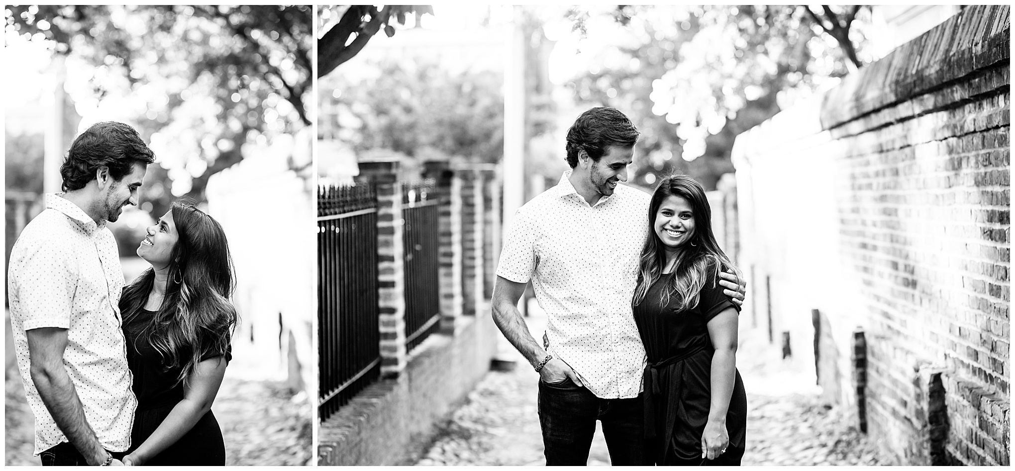 Old Town Alexandria engagement photos, Alexandria engagement photos, Old Town Alexandria photos, Old Town Alexandria, Alexandria engagement photos, Alexandria Virginia, classic engagement photos, historic town engagement photos, engagement photos, Rachel E.H. Photography, black and white engagement photo, Lee Street alley