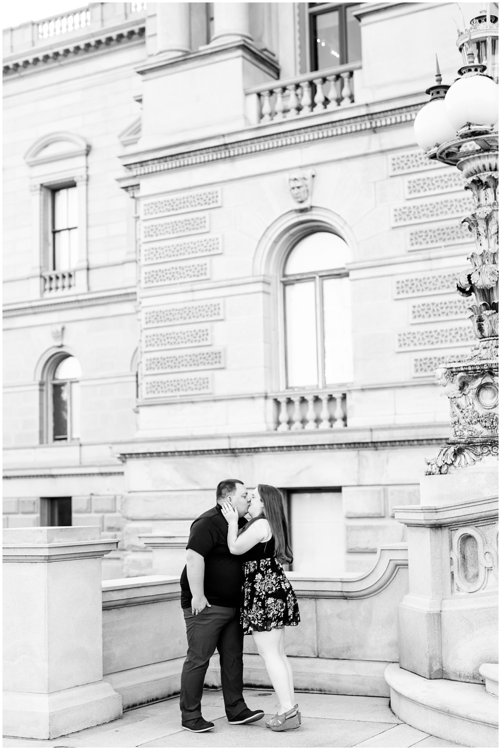 summer Capitol Hill engagement photos, Capitol Hill, Washington DC engagement photos, DC engagement photographer, DC wedding photographer, Rachel E.H. Photography, U.S. Capitol, summer engagement photos, engaged couple, engagement portraits, black and white portrait, Library of Congress