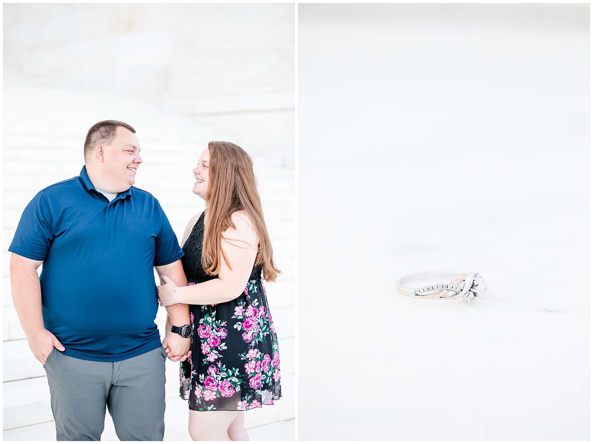 summer Capitol Hill engagement photos, Capitol Hill, Washington DC engagement photos, DC engagement photographer, DC wedding photographer, Rachel E.H. Photography, U.S. Capitol, summer engagement photos, engaged couple, engagement portraits, Supreme Court, three stone engagement ring