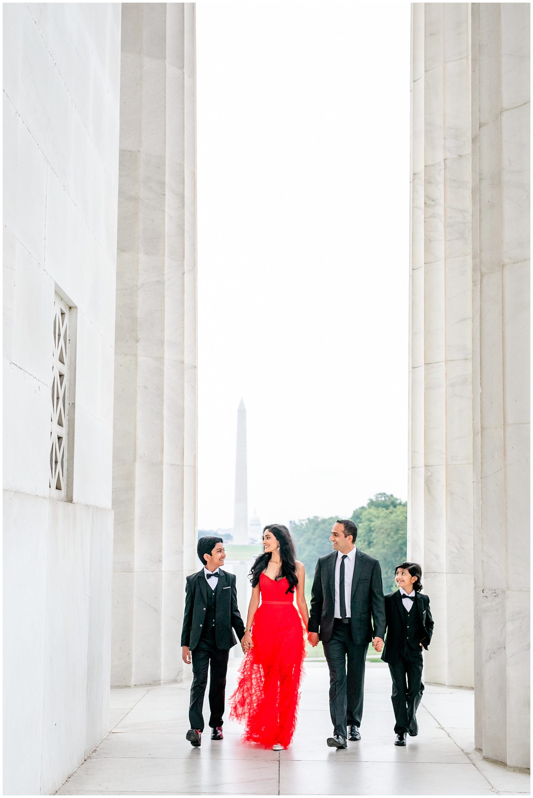 formal Lincoln Memorial family photos, formal family portraits, Lincoln Memorial portraits, Washington DC family photos, National Mall portraits, Rachel E.H. Photography, formal family photos, DC photographer, family of four