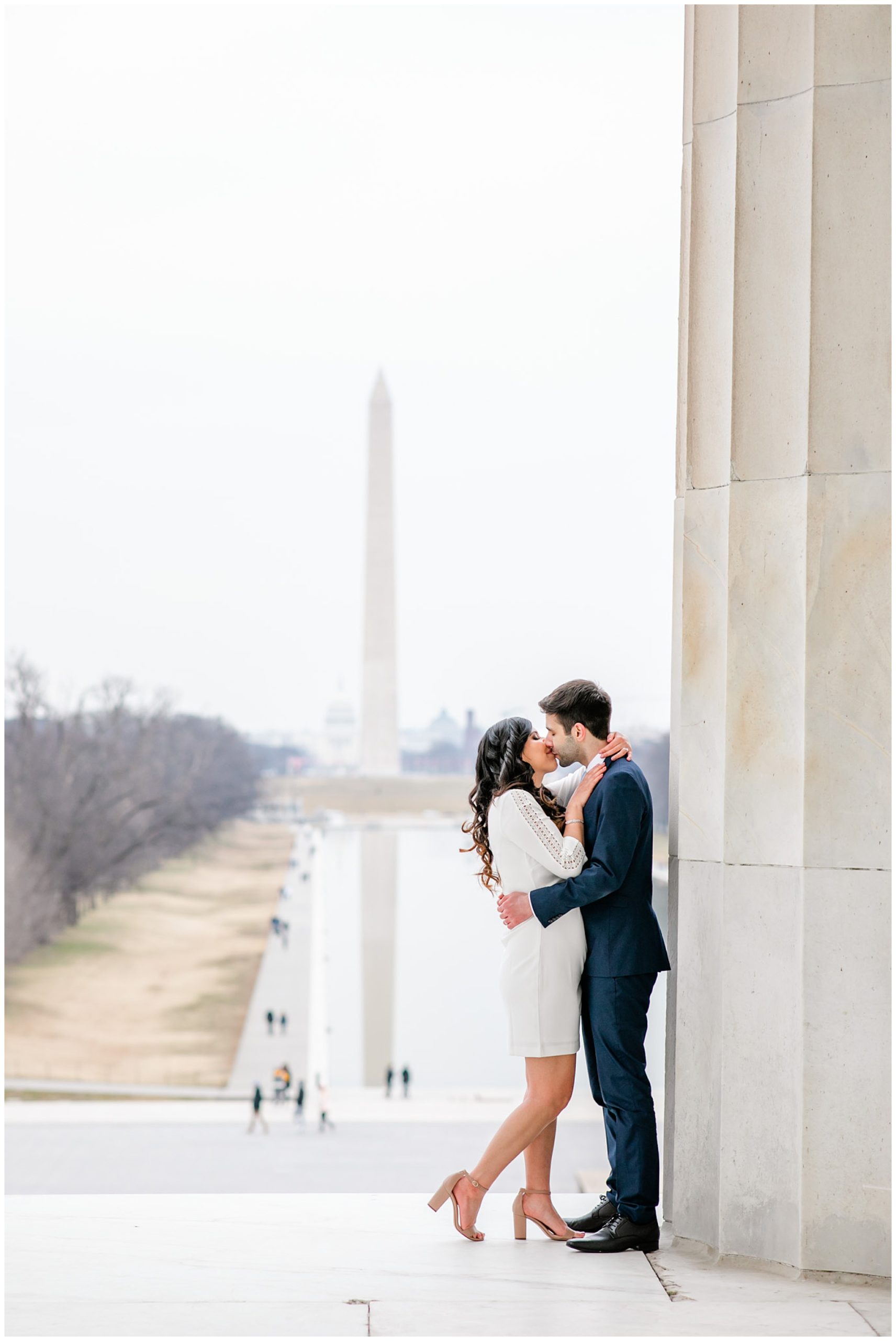 winter National Mall elopement, DC elopement, DC elopement photographer, DC wedding photographer, DC wedding portraits, National mall portraits, National Mall elopement, Rachel E.H. Photography, Capitol Hill, newlywed portraits, Lincoln Memorial portraits, Washington Monument