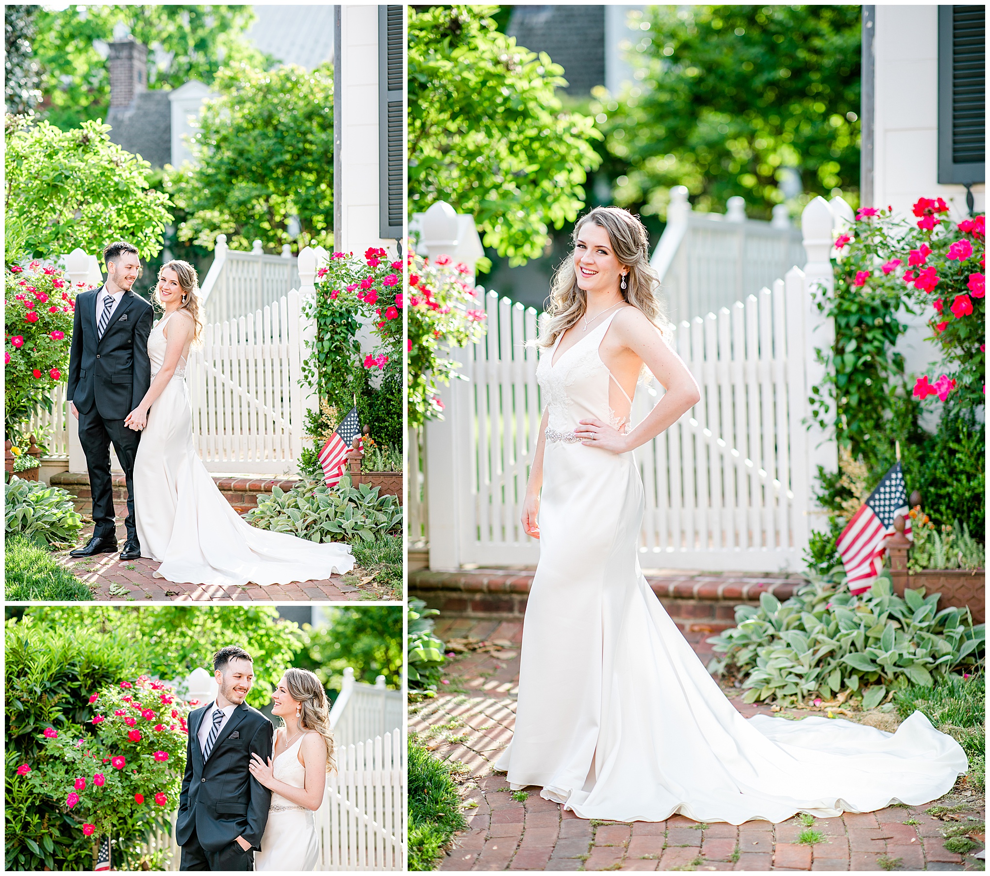 glowing spring Alexandria elopement, Alexandria wedding photographer, Old Town wedding photographer, Old Town Alexandria, Old Town wedding, spring wedding, DC area wedding, DC wedding photographer, Rachel E.H. Photography, classic bride and groom, rose garden portraits
