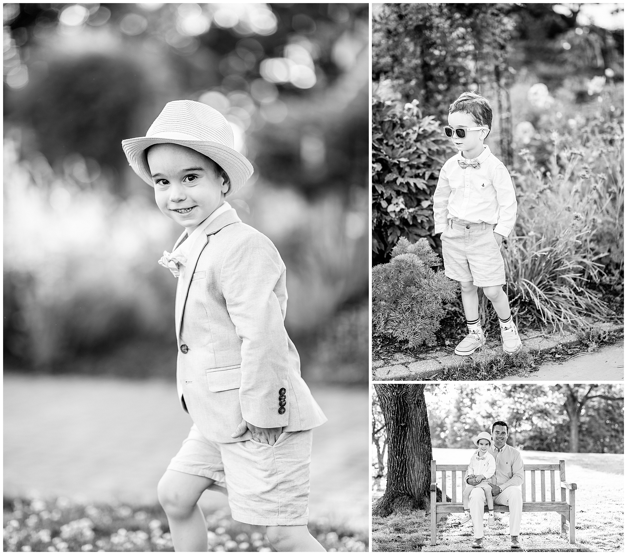 Green Spring Gardens Family Photos, Green Spring Gardens photos, Green Spring Gardens Alexandria, Alexandria family photos, spring family photos, Alexandria photographer, Rachel E.H. Photography, toddler in garden, toddler wearing hat and sunglasses, black and white