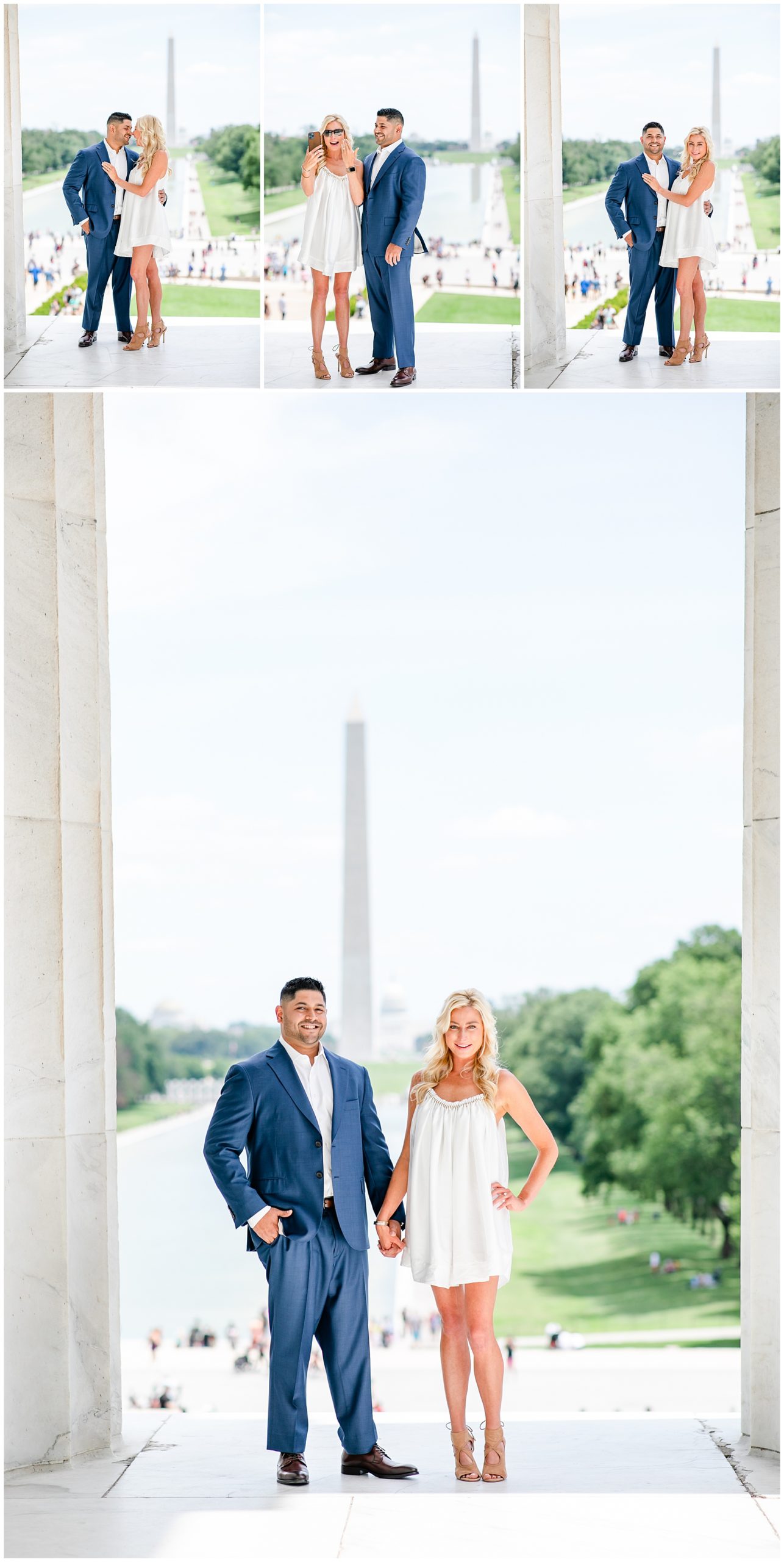 Lincoln Memorial proposal, Lincoln Memorial surprise proposal, DC surprise proposal, surprise proposal DC, DC proposal photographer, DC engagement, DC engagement photographer, Rachel E.H. Photography, summer proposal, proposal ideas, Washington Monument, engaged couple