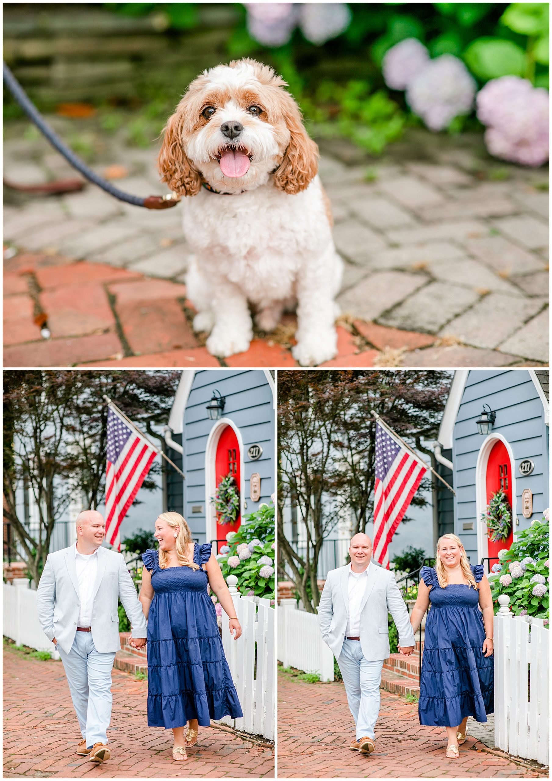 late spring Annapolis engagement photos, nautical engagement photos, Annapolis Maryland, Maryland engagement photos, MD wedding photographer, MD engagement photos, all American engagement photos, downtown Annapolis engagement photos, Annapolis photographer, Rachel E.H. Photography, summer engagement photos, red white and blue aesthetic, small dog