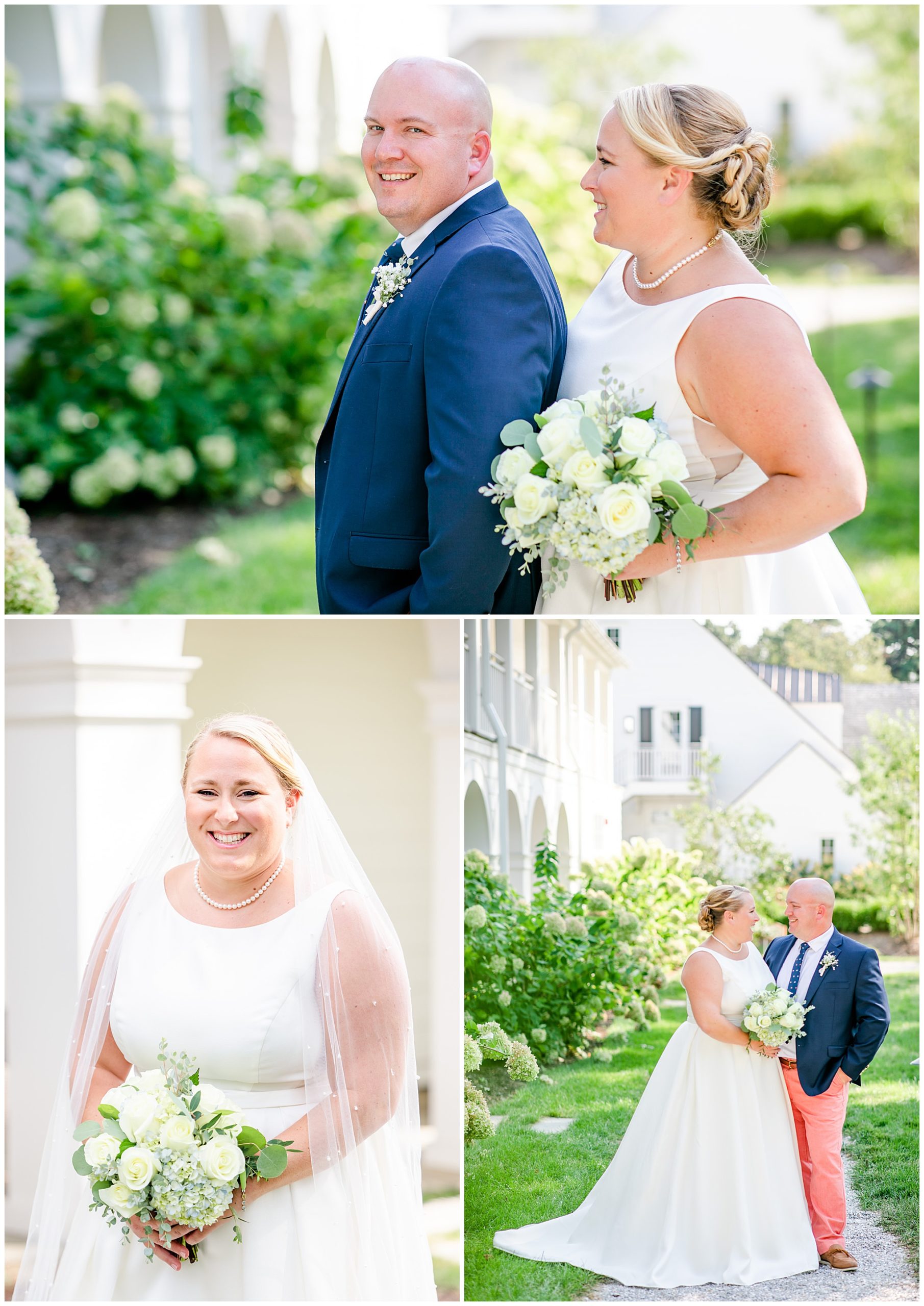 Nantucket inspired Gibson Island Club wedding, nautical wedding inspiration, Annapolitan wedding inspiration, Gibson Island Club wedding photography, Gibson Island Club wedding photographer, Annapolis wedding photographer, Baltimore wedding photographer, Maryland wedding photographer, nautical aesthetic, Annapolis wedding inspiration, Rachel E.H. Photography, bride looking at groom, bride and groom gazing at each other, bride with bouquet, York Flowers wedding bouquet