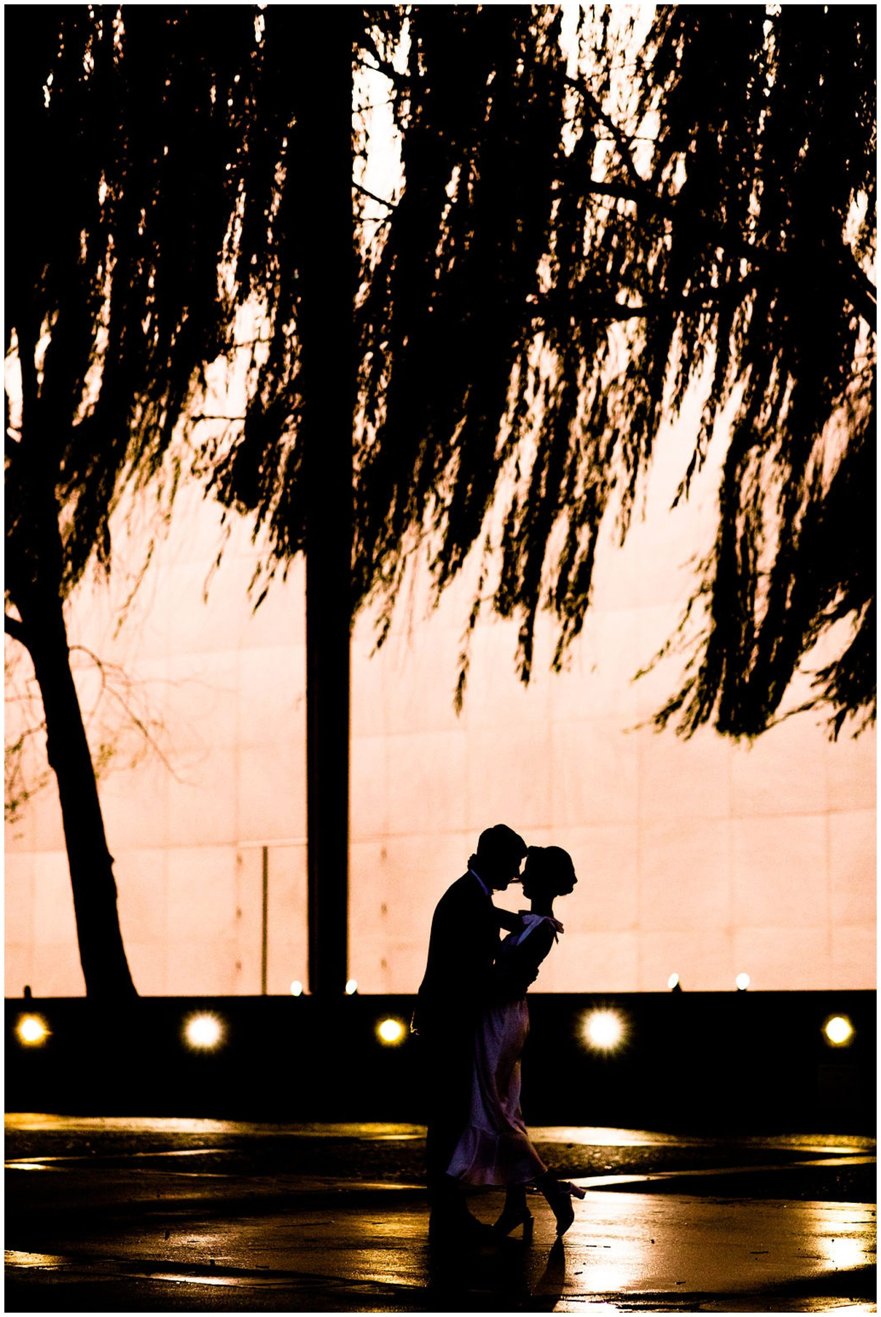 romantic Kennedy Center elopement, Washington DC elopement photographer, Kennedy Center photographer, Kennedy Center portraits, rainy elopement, natural light elopement photography, DC elopement, DC wedding photographer, Rachel E.H. Photography, romantic elopement, silhouette of couple almost kissing