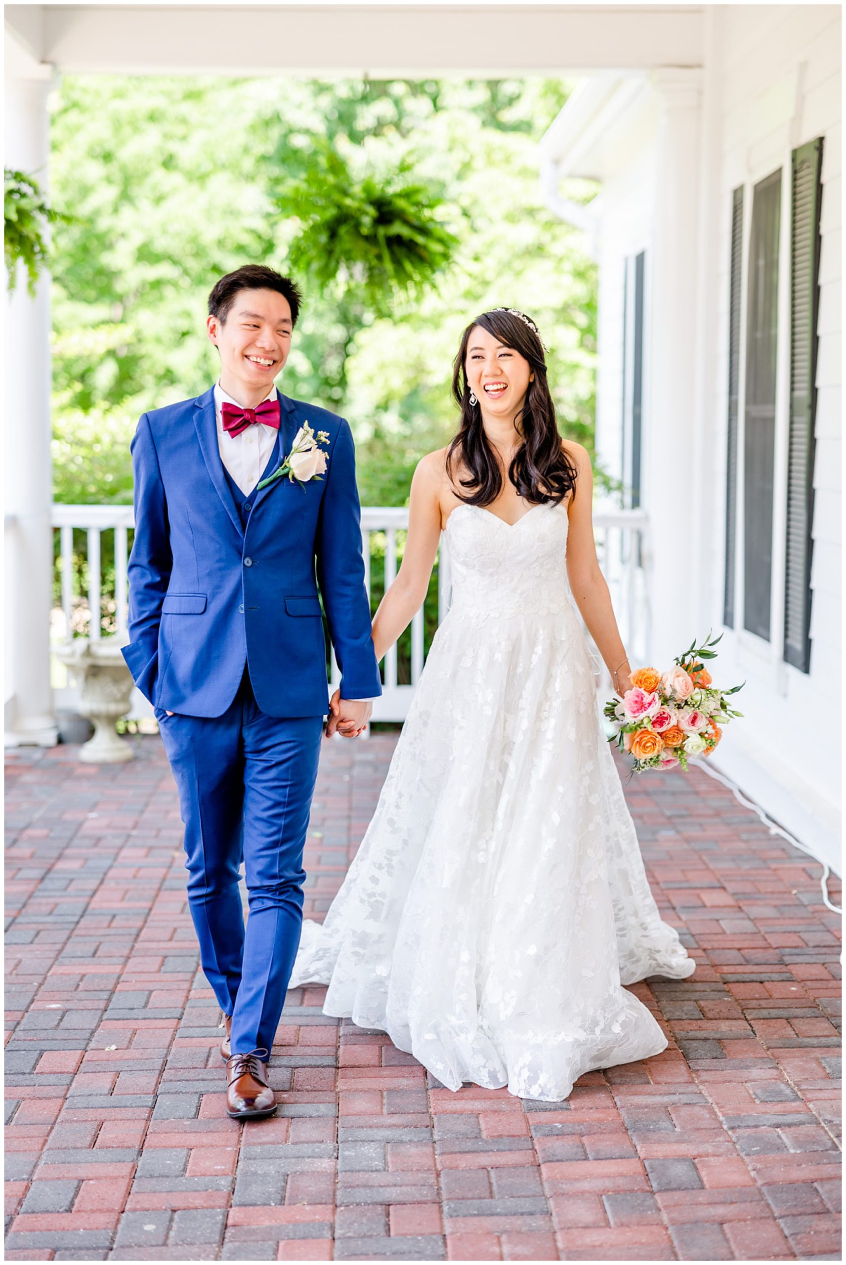spring Westfields Golf Club wedding, Clifton Virginia wedding, northern Virginia wedding venue, DC wedding photographer, DC photographer, Virginia country club wedding, spring wedding aesthetic, Chinese American wedding, Rachel E.H.Photography, bride and groom holding hands, bride and groom walking