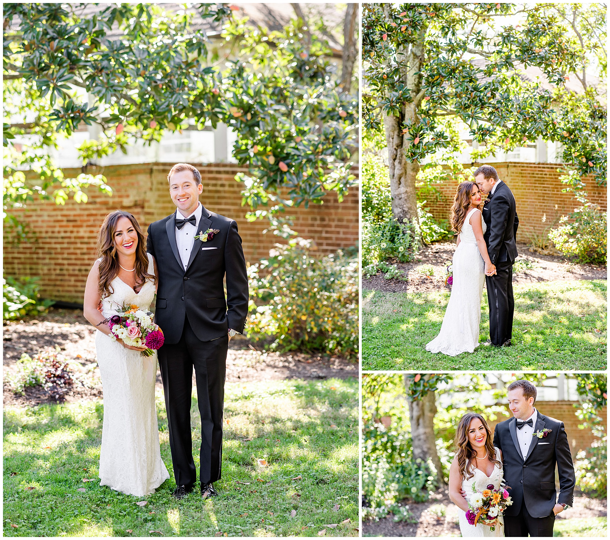 early autumn River Farm wedding, Alexandria Virginia wedding, Alexandria wedding venues, Alexandria Virginia photographer, Alexandria wedding photographer, DC wedding photographer, DC wedding venues, DC wedding photography, waterfront wedding venue, DC autumn wedding, DC natural light wedding photographer, DC natural light wedding photographer, Rachel E.H. Photography, couple holding hands, couple smiling at camera, davids bridal, Kait and Shima from Salon Monte
