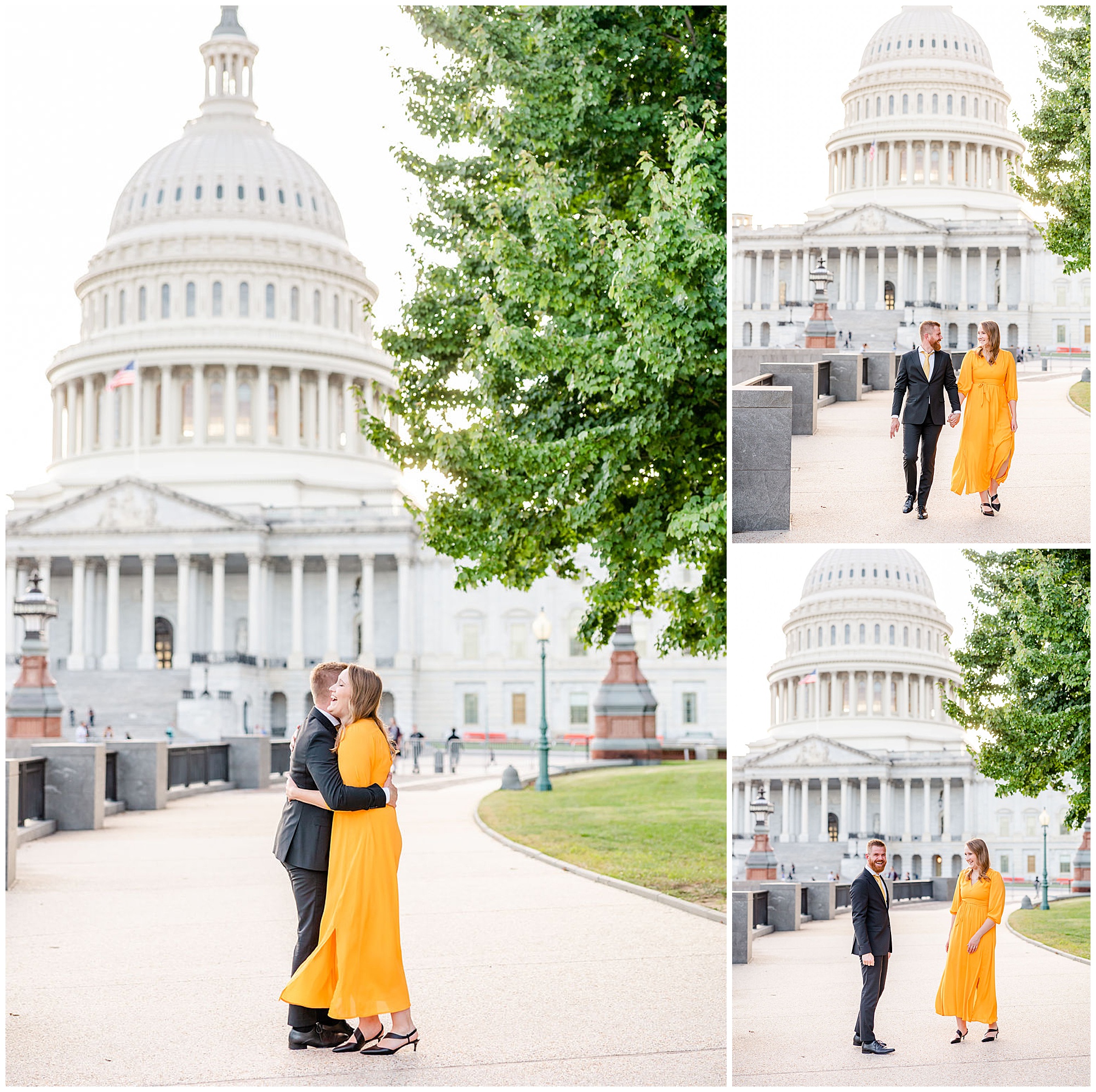 glowing Capitol Hill elopement portraits, Capitol Hill Washington DC, DC elopement portraits, DC elopement photographer, DC wedding photographer, DC portrait photographer, DC photographer, Capitol Hill portraits, autumn portraits, Capitol Hill photographer, Rachel E.H. Photography, couple hugging, couple standing apart, couple holding hands