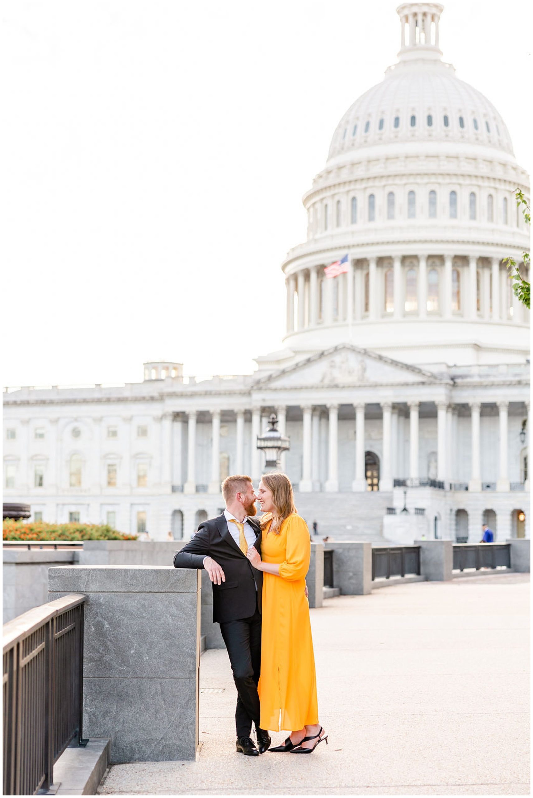glowing Capitol Hill elopement portraits, Capitol Hill Washington DC, DC elopement portraits, DC elopement photographer, DC wedding photographer, DC portrait photographer, DC photographer, Capitol Hill portraits, autumn portraits, Capitol Hill photographer, Rachel E.H. Photography, couple almost kissing, couple in front of capitol, Carla Pressley Hair and Makeup Artist