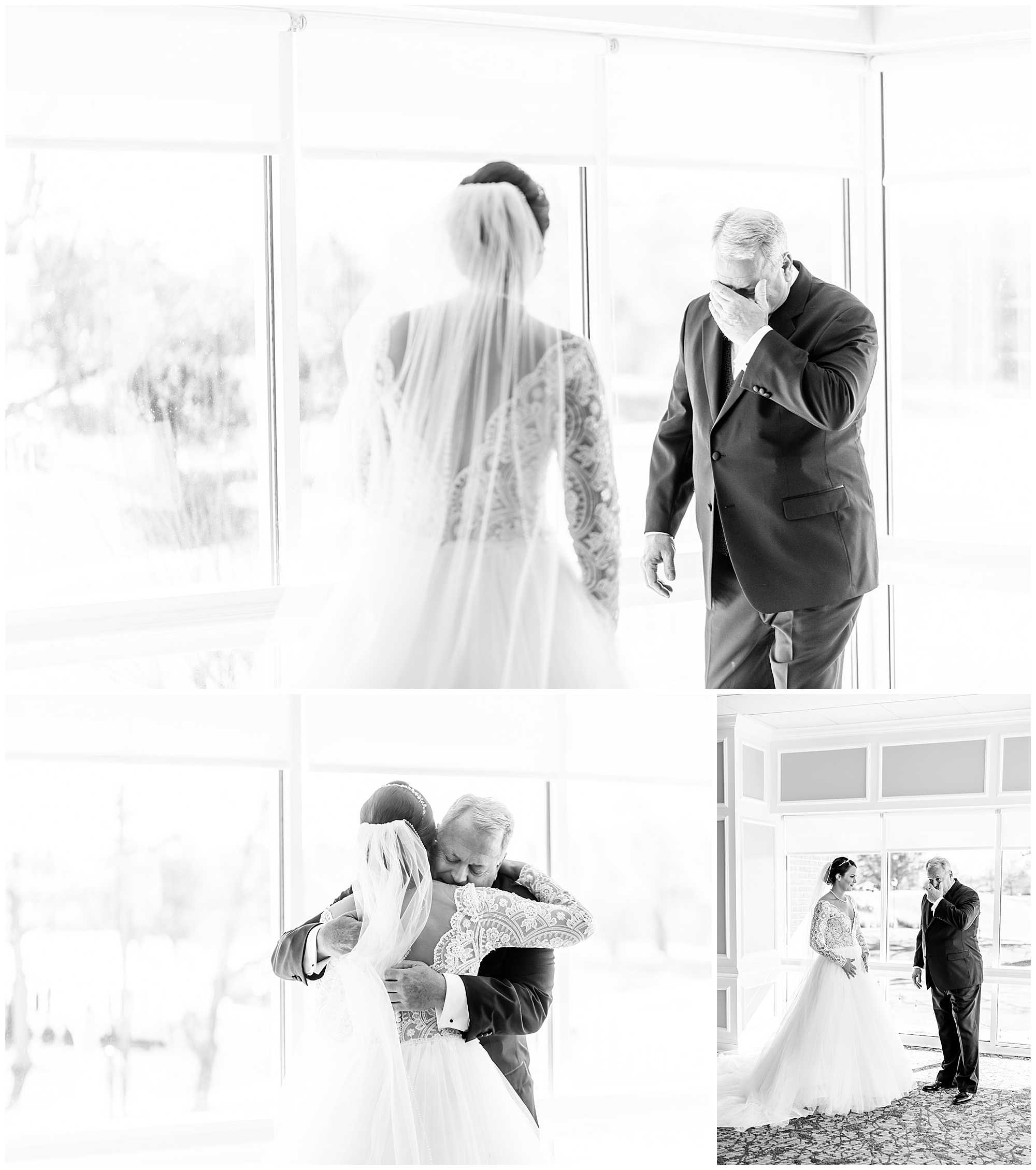 royal inspired Country Club of Fairfax wedding, Fairfax VA photographer, country club wedding, DC area country club, DC country club wedding, DC wedding photography, northern Virginia wedding photography,DC wedding photographer, golf course wedding, winter wedding, royals inspired wedding, Rachel E.H. Photography, father of bride tearing up, bride hugging father, wedding first look