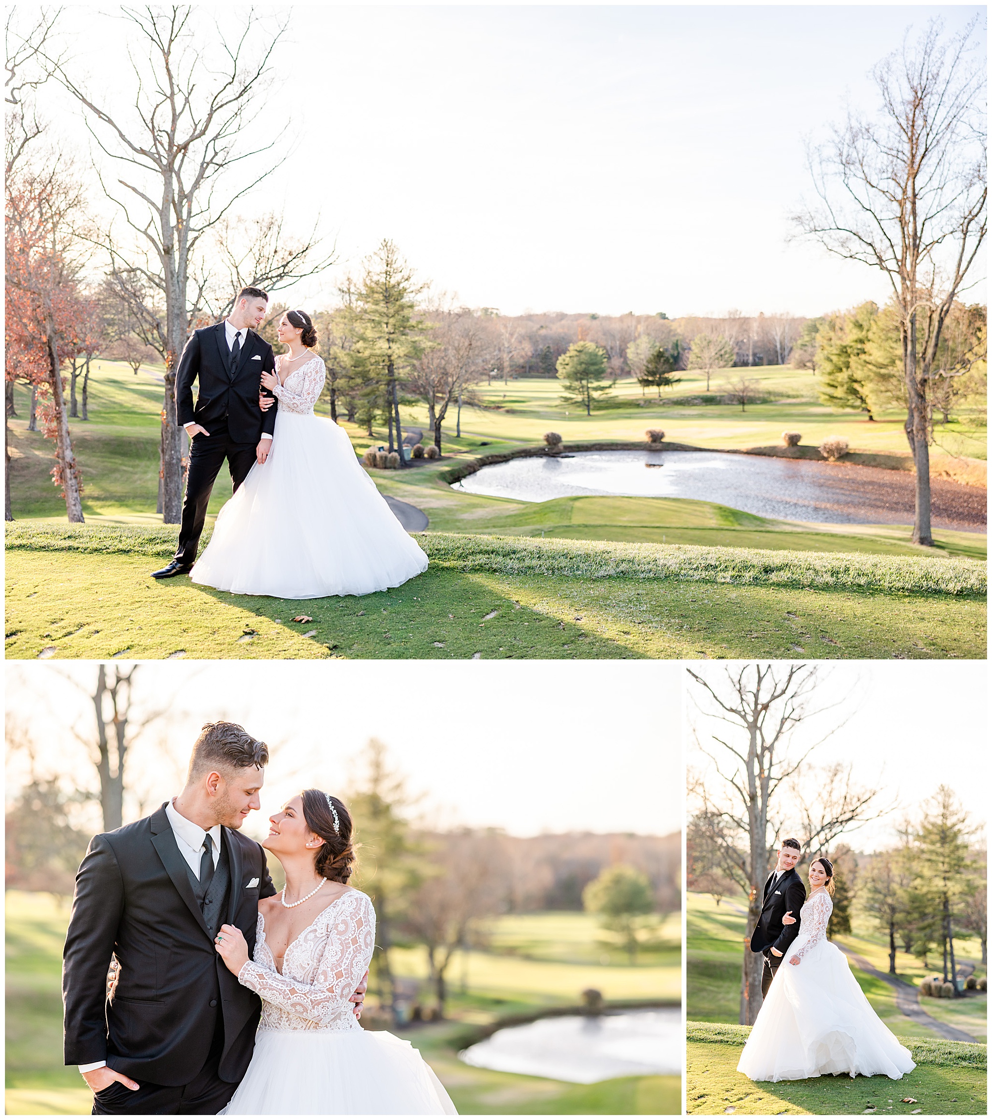 royal inspired Country Club of Fairfax wedding, Fairfax VA photographer, country club wedding, DC area country club, DC country club wedding, DC wedding photography, northern Virginia wedding photography,DC wedding photographer, golf course wedding, winter wedding, royals inspired wedding, Rachel E.H. Photography, couple gazing at each other, couple linking arms, couple in front of pond
