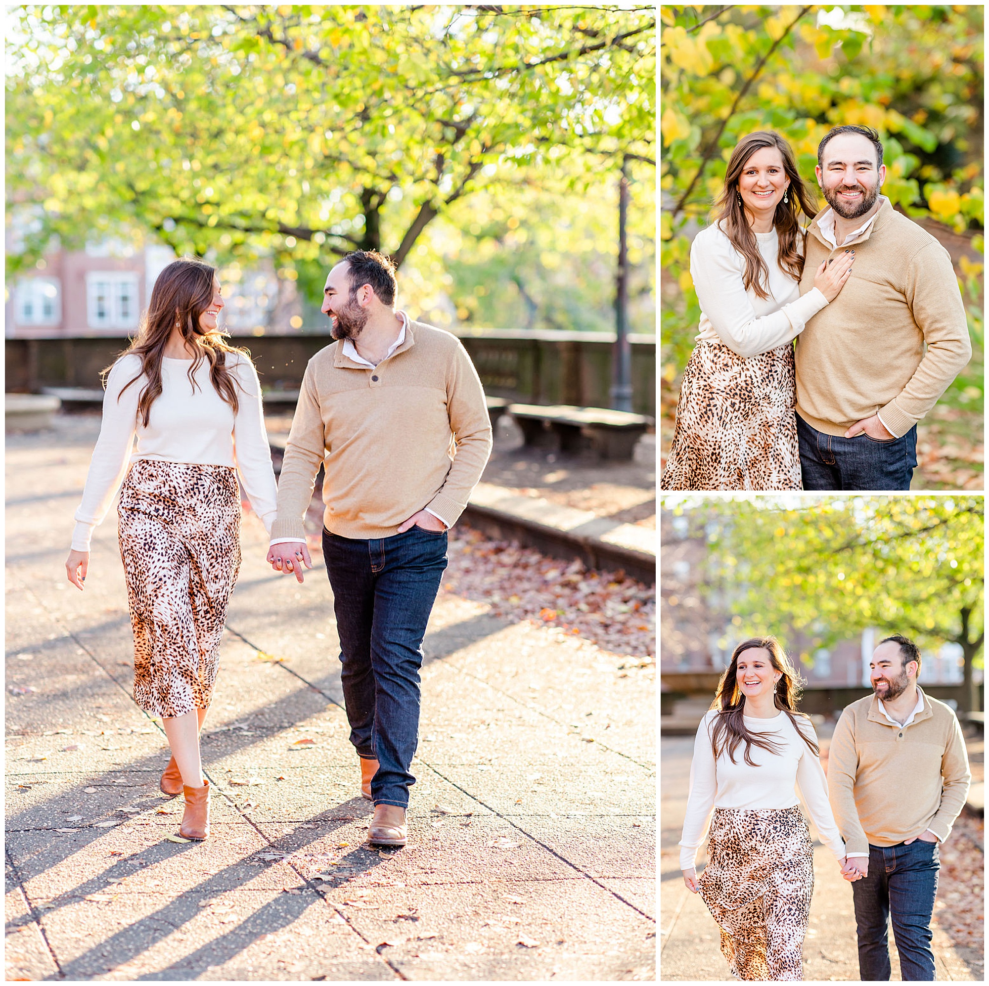 Meridian Hill Park engagement session, Meridian Hill Park DC, DC engagement photography, DC engagement photos, DC engagement session, DC engagement photographer, DC proposal photographer, DC wedding photographer, autumn engagement photos, Rachel E.H. Photography, couple holding hands and walking, man looking at woman