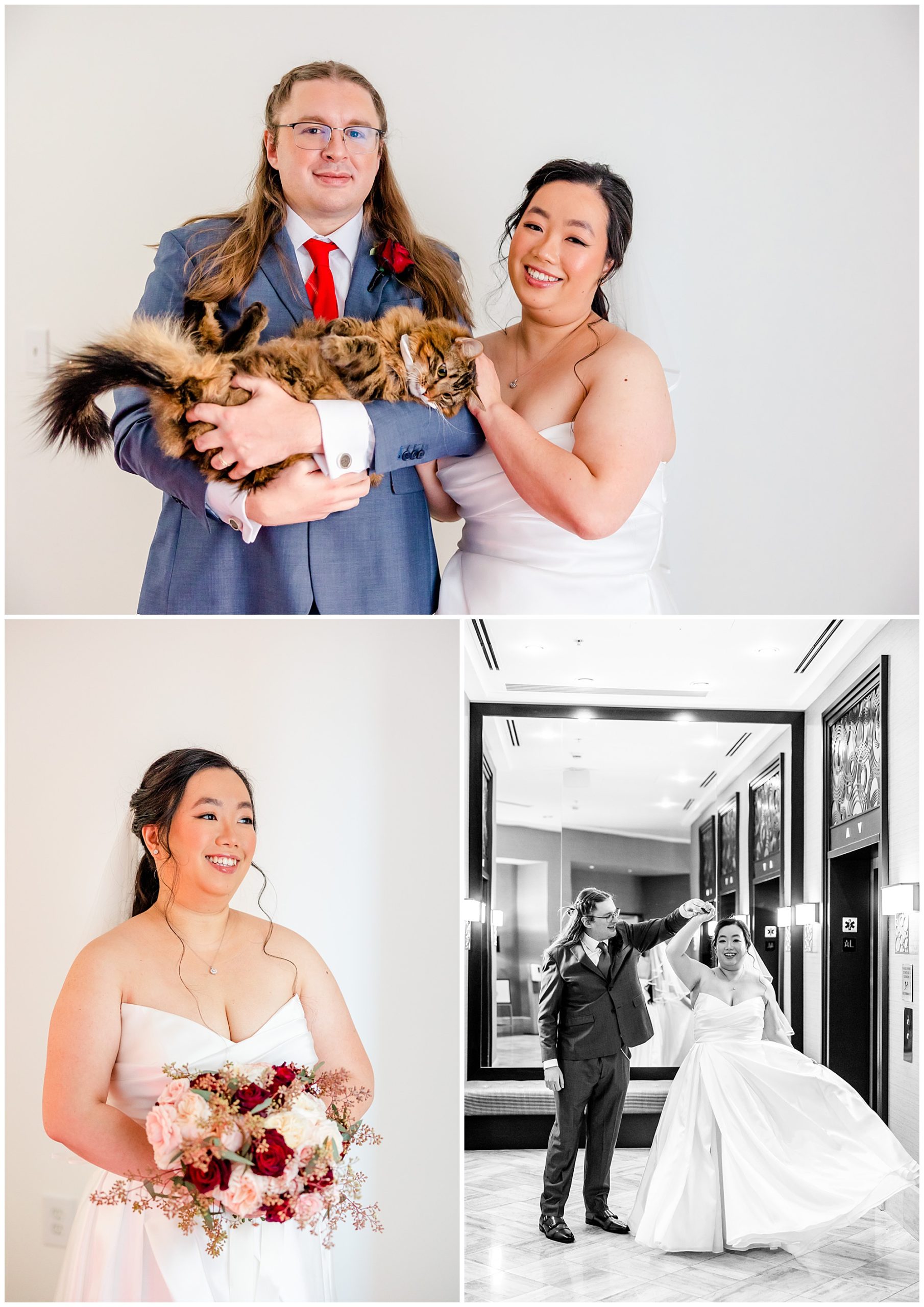 best of 2022 elopements and micro-weddings, best of weddings, best of 2022, DC wedding photographer, DC micro-wedding photographer, DC elopement photographer, Alexandria elopement photographer, Old Town elopement photographer, Rachel E.H. Photography, couple with cat, Chinese-American bride